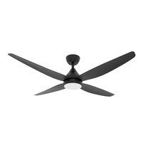 Augusta 52" 54W AC Four Blade Ceiling Fan With Selectable CCT 20W LED Black - SACF11/52/4BK/L