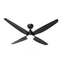 Leura 56" 30W DC Four Blade Ceiling Fan With Selectable CCT 22W LED Black - SDCF11/56/4BK/L