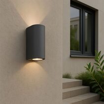 Olaris 2 Light LED Up / Down Outdoor Wall Light Grey- LLOL018GR