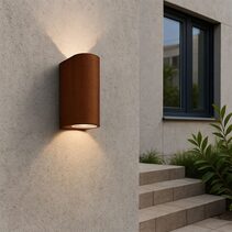 Olaris 2 Light LED Up / Down Outdoor Wall Light Rusty - LLOL018R