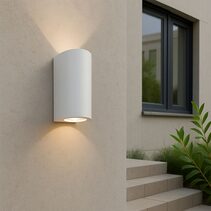 Olaris 2 Light LED Up / Down Outdoor Wall Light White - LLOL018W