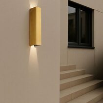 Ryland Exterior LED Up / Down Wall Light Brass - RYLAND EX2-BRS