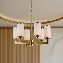 Ahern 6 Light Pendant Solid Brass - AHERN PE6-BSOP