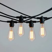 Festoon 10 Meter LED Dimmable 4.2W Teardrop Party Light Kit Black / Warm White - BF10B-E27-240V-4.2WST64C