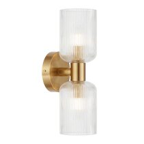 Riven 2 Light Wall Light Antique Gold / Clear - RIVEN WB2-AGCL