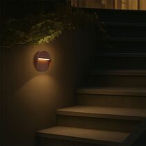 Terin Round LED Exterior Step Wall Light Corten Rust - TERIN RD-RST324