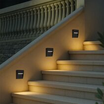 Terin Exterior Square LED Step Wall Light Black - TERIN SQ-BK324