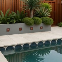 Terin Exterior Square LED Step Wall Light Corten Rust - TERIN SQ-RST324