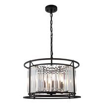 Amelia 6 Light Pendant Black - AMEL6PBLK