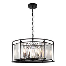 Amelia 8 Light Pendant Black - AMEL8PBLK