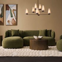 Greenwich Modular 3 Seater Sofa with Left Chaise Sage Chenille - B33507