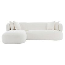 Greenwich Modular 3 Seater Sofa with Left Chaise Ivory Chenille - B33508