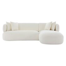 Greenwich Modular 3 Seater Sofa with Right Chaise Ivory Chenille - B33511