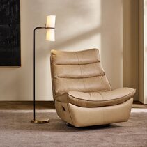Lusitano Recliner Chair Cappuccino Cream Leather - B33564