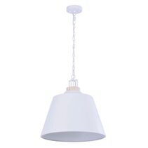 Cloche Interior Metal Shade with Travertine Highlight Bell Shape Pendant White - CLOCHE2