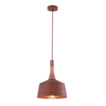 Oxido Interior Rustic Brown with Travertine Highlight Angled Dome Pendant Small - OXIDO1