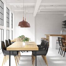 Oxido Interior Rustic Brown with Travertine Highlight Angled Dome Pendant Large - OXIDO3