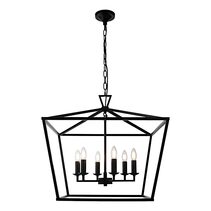 Perigan 6 Light Pendant Black - PERI6PBLK