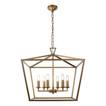 Perigan 6 Light Pendant Matt Gold - PERI6PMG
