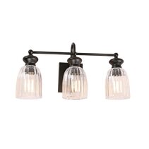 Sino Interior Ellipse Triple Clear Glass Shade Wall Light Black - SINO-W3