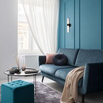 Vara Interior Tubular Up / Down Opal Glass Wall Light Black - VARA1