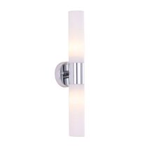 Vara Interior Tubular Up / Down Opal Glass Wall Light Chrome - VARA4