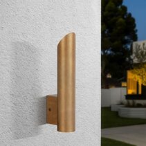 Penros 1 Light Exterior Wall Light Natural Brass - PENROS EX1-BRS