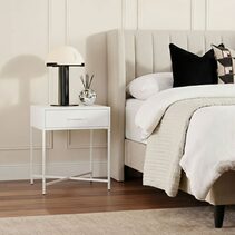 Nessa 1 Drawer Bedside Table All White - 33896