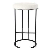 Blackley Black Iron Bar Stool Natural Linen - 33901