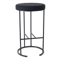 Blackley Black Iron Bar Stool Black Linen - 33902