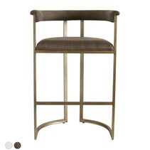 Dino Upholstered Kitchen Stool Range Chocolate Linen - 34114