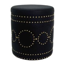 Bradshaw Round Storage Stool Black Linen - 34146