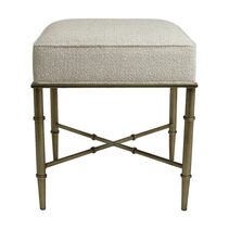 Hacienda Antique Gold Iron Stool Speckle Ecru - 34151