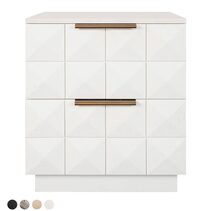 Benedict White Oak Bedside Table Range White Marble - B34077