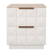 Benedict White Oak Bedside Table Range Travertine - B34079