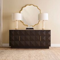 Benedict Smoked Oak Buffet Range Travertine - B34091