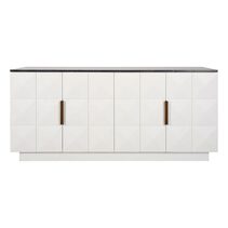 Benedict White Oak Buffet Range Black Marble - B34096