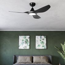 Surf 40" DC Ceiling Fan With 20W Dimmable LED Matt Black / Tri-Colour - 20789302