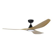 Surf 72" DC Ceiling Fan With 20W Dimmable LED Matt Black / Burmese Teak / Tri-Colour - 20789517