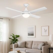 Cairns 52" DC Ceiling Fan With Light Matt White - 22976/05