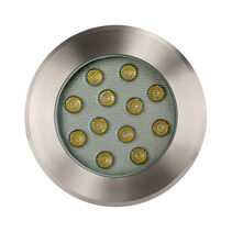 Split 12W CCT 240V LED Round Inground Uplighter Stainless Steel - HV1843T-240V
