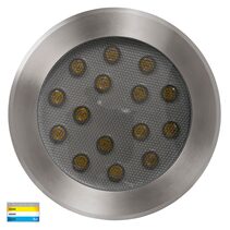 Split 18W CCT 240V LED Round Inground Uplighter Stainless Steel - HV1845T-240V