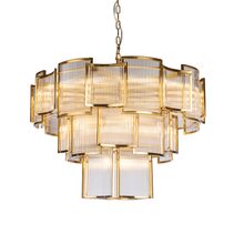 Jasina 20 Light Round Pendant Brushed Brass - JASINA-20L