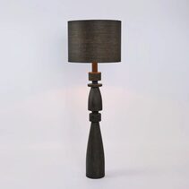 Magnus Wood Floor Lamp Black Base With Black Shade - KITMRDLMP0060BK