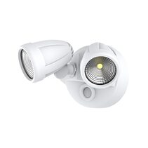 Bandit 24W LED Twin Head Polycarbonate Coastal Spotlight White / Tri-Colour - MLXB3452W