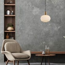 Interior Pleated Opal Opaque Dome Glass Pendant - PAPEL2