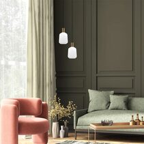 Interior Pleated Opal Translucent Jar Glass Pendant - PAPEL3