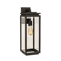 Rolano Large Outdoor Wall Light Black With Clear - ROLANO-Large Clear Black