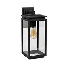 Rolano Medium Outdoor Wall Light Black With Clear - ROLANO-Medium Clear Black