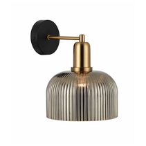 Interior Dome Glass Wall Light Antique Brass Highlight With Chrome - VINTAJ5W